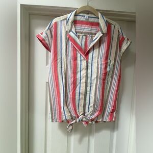 Old Navy Striped Button-Down Shirt with Tie-Front